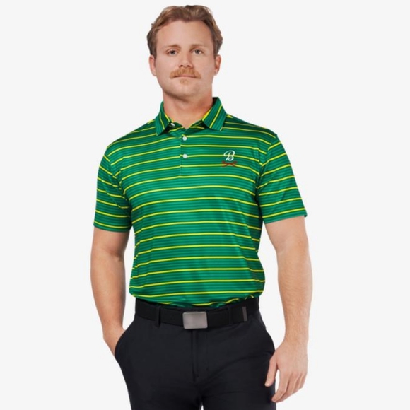 Barstool Other - Barstool Golf PGA Superstore Green And Yellow Striped Polo